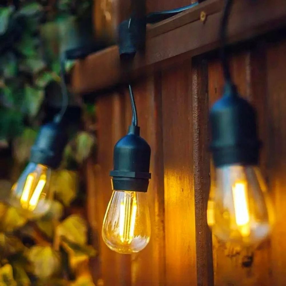 Varal de Lâmpadas LED Bulbo - Ilumine Exteriores