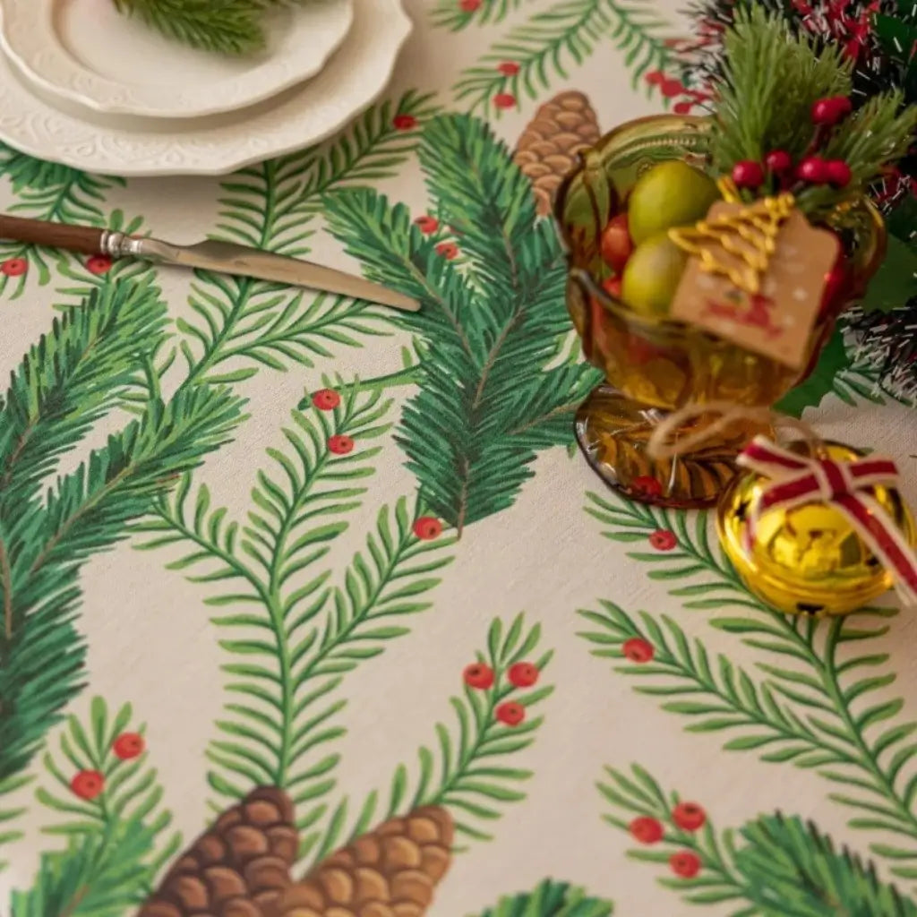 Toalha de Mesa de Natal Redonda Boas Festas