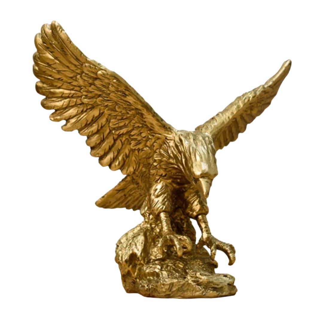 Escultura Águia Dourada 25x31cm Resina - 0004 Conceito 