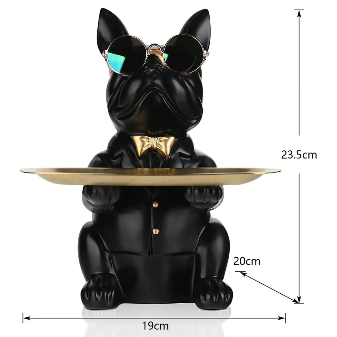Escultura Bulldog Francês Mordomo Aparador Chaves Controle Remoto Aparador - 0003 Conceito