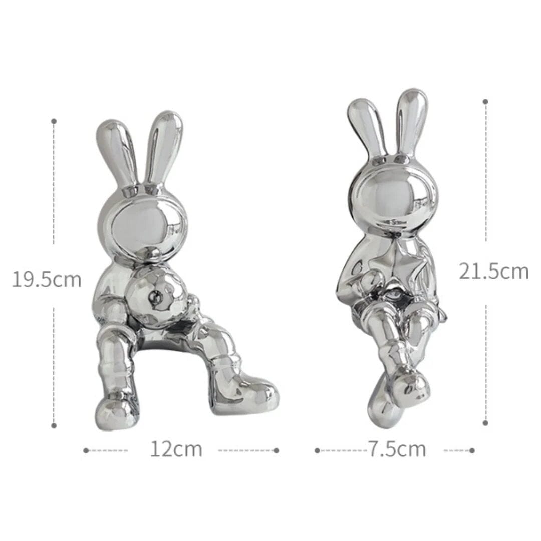 Escultura Coelho Divertido (O Par) Resina - 0008 Conceito