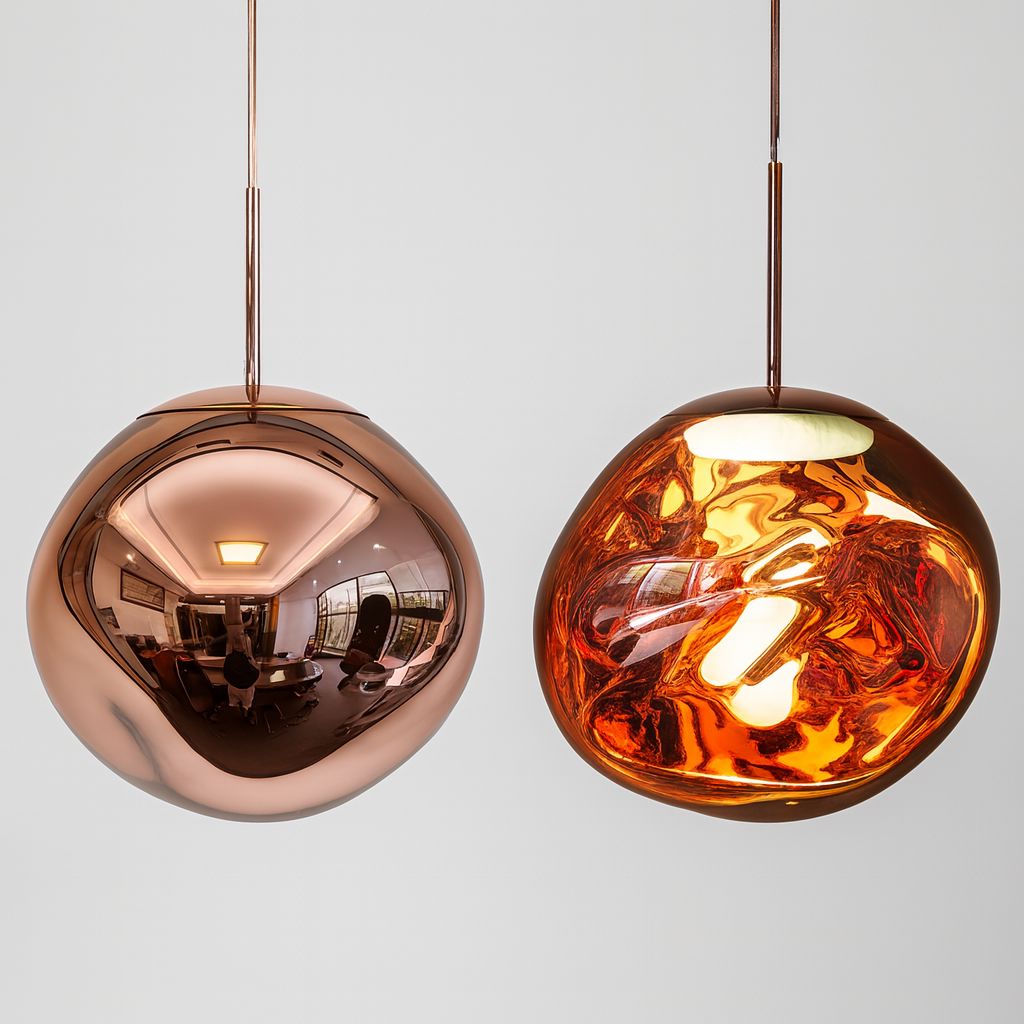 Kit 03 Peças Lustre Pendente Luxuoso Lava Macaron Nórdico Lustre - 0042 Conceito 15cm Rose Gold