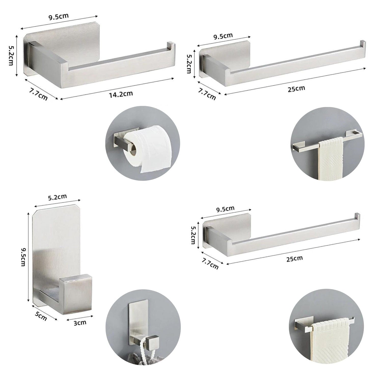 Kit Completo Acessórios Banheiro Siller (05 Peças) YuDome