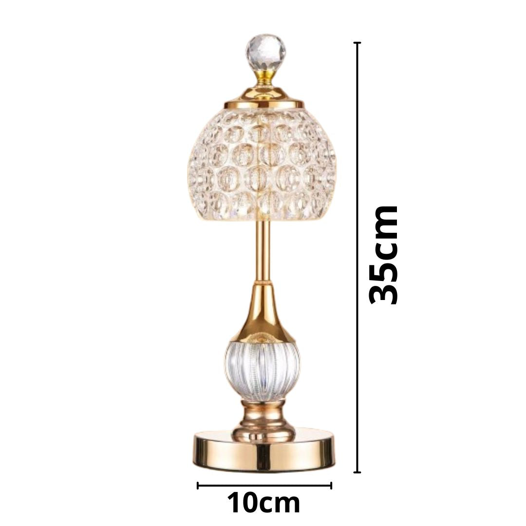 Luminária Abajur de Mesa Cristal Vintage Royale 35cm Conceito