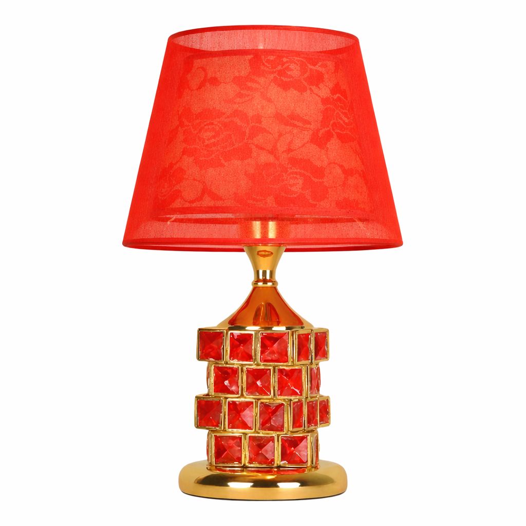 Luminária Abajur de Mesa Europeu Crystals Conceito Rubi
