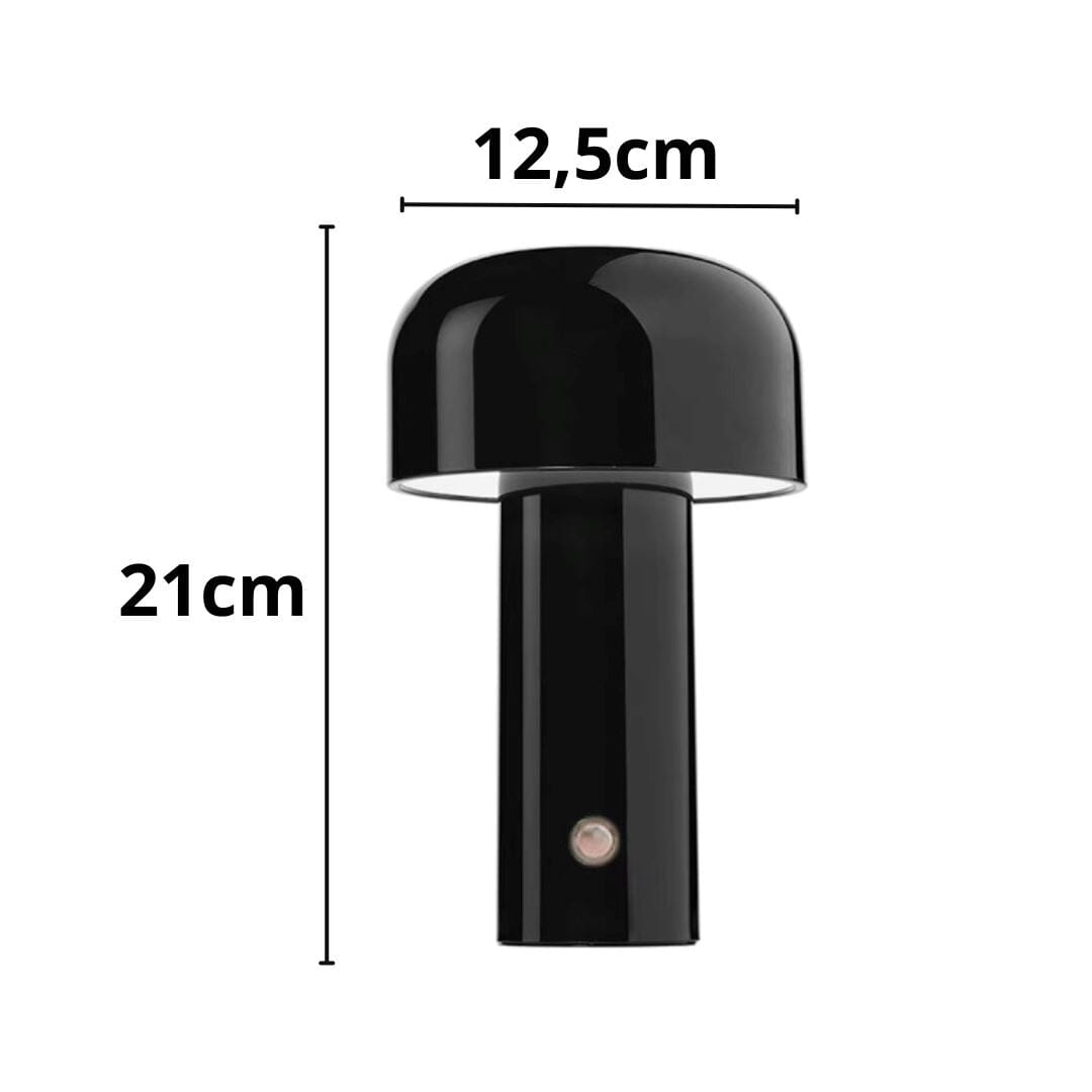 Luminária Abajur de Mesa Mushroom Colors Sem Fio e Recarregável - 21cm Abajur - 0042 YuDome