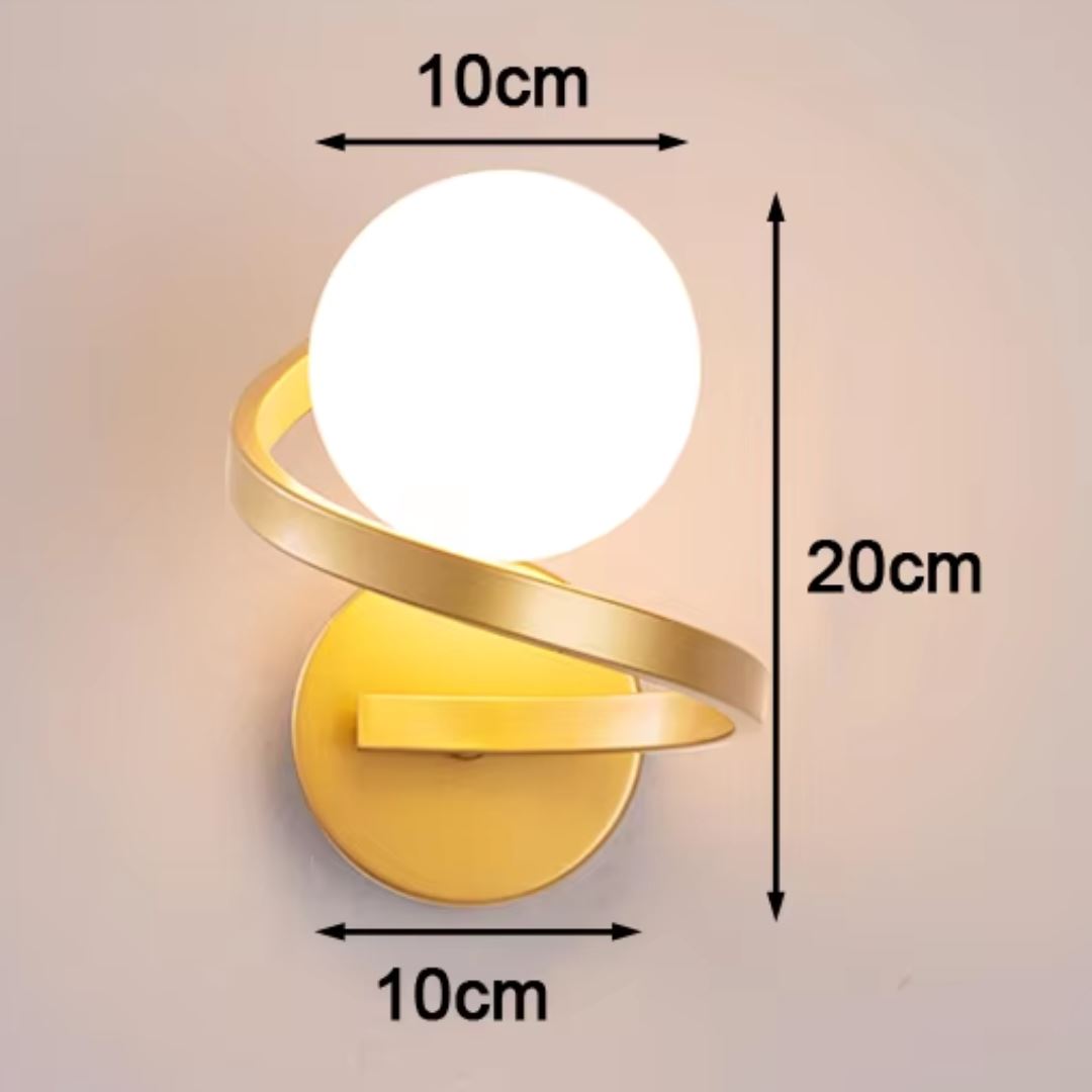 Luminária Arandela de Parede Esfera Orbit Spiral Conceito