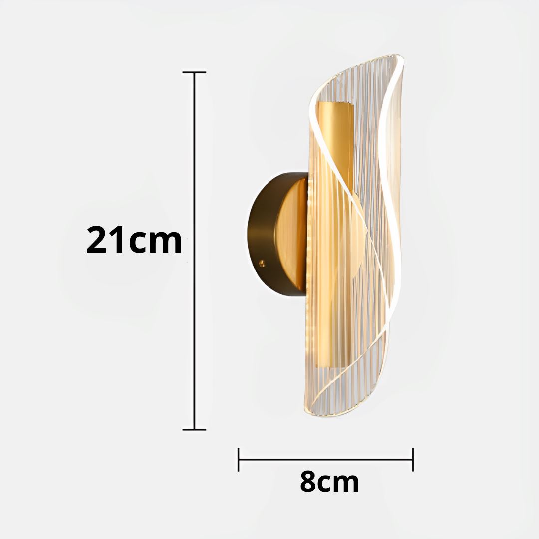 Luminária Arandela de Parede Klan Dourada em Acrílico Arandela 0019 Conceito