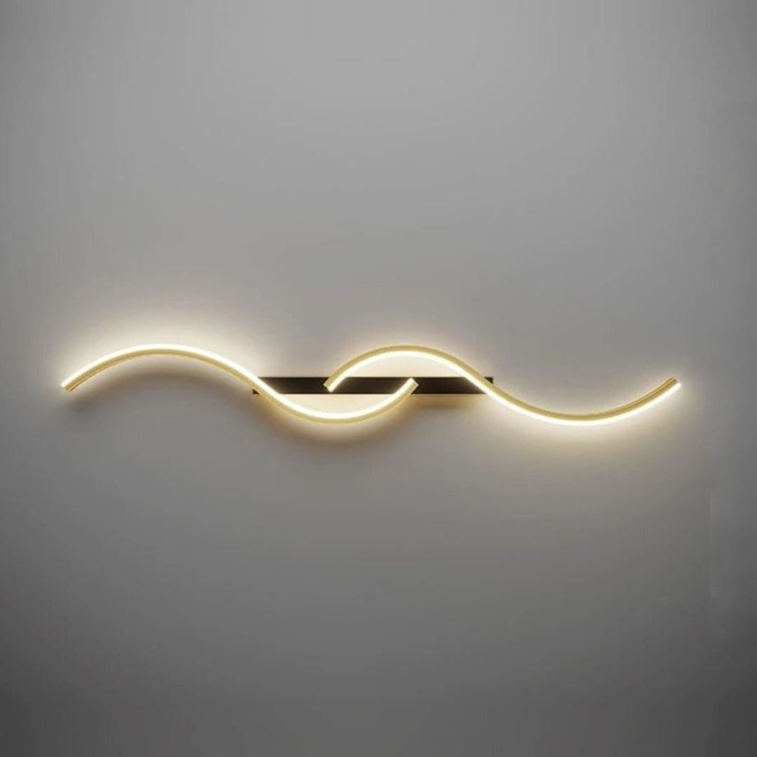 Luminária Arandela de Parede Onda Dupla Dourada Arandela 0040 Conceito