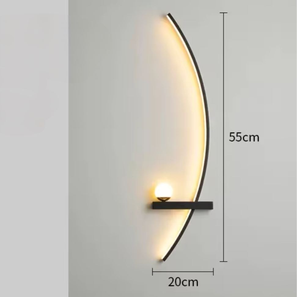 Luminária Arandela Minimalista de Parede Boat Led 55cm Arandela 0035 Conceito