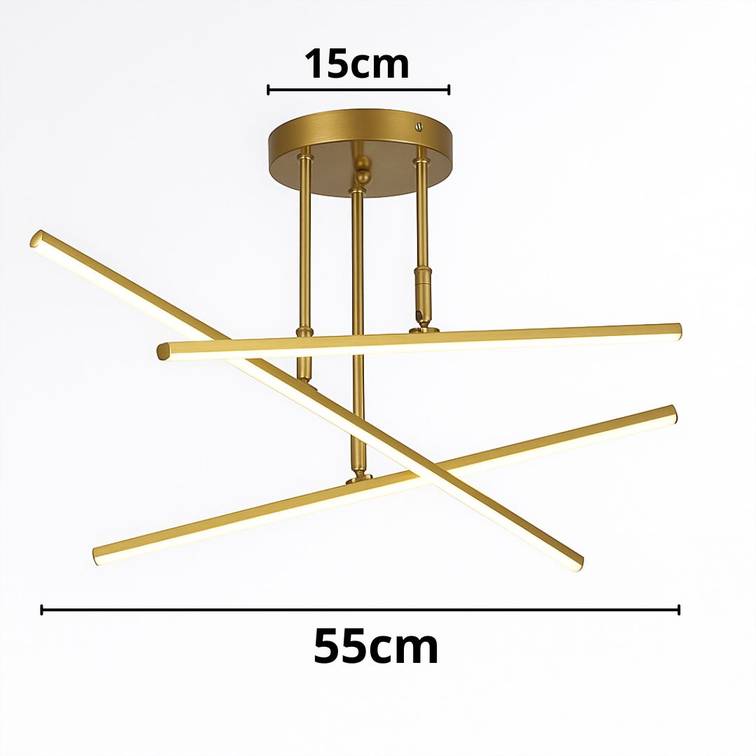 Lustre Luminária de Teto Sputnik Prisma Dourado Conceito