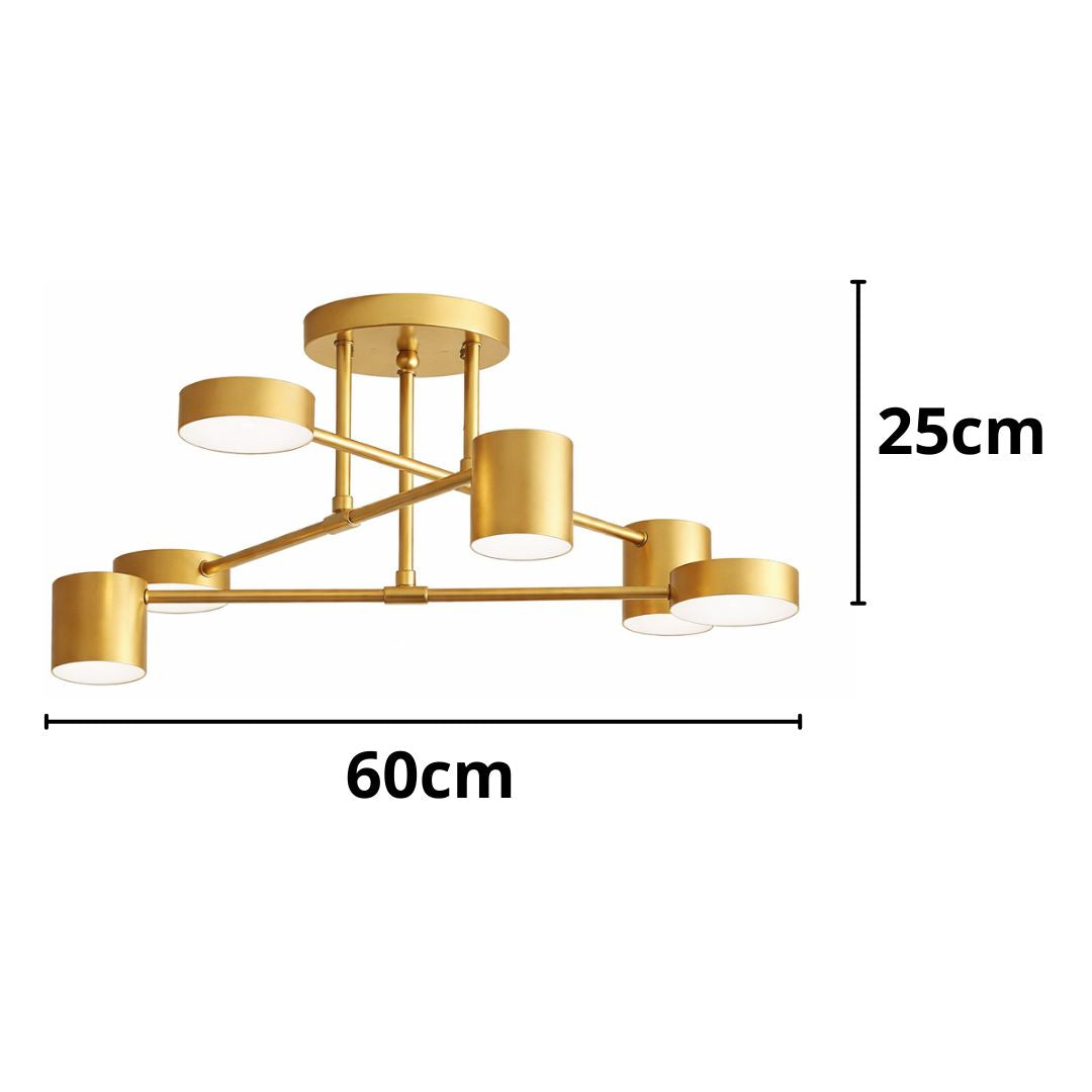 Lustre Luminária de Teto Sputnik Próton (06 lâmpadas) Lustre - 0005 Conceito