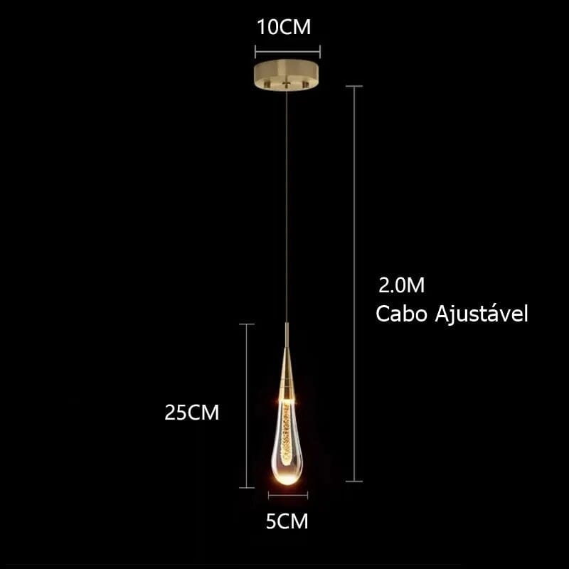 Lustre Pendente de Luxo Crystals Light Conceito