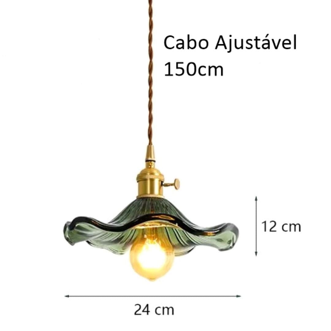 Lustre Pendente de Luxo Floral Vintage Retrô Pendente - 0044 YuDome