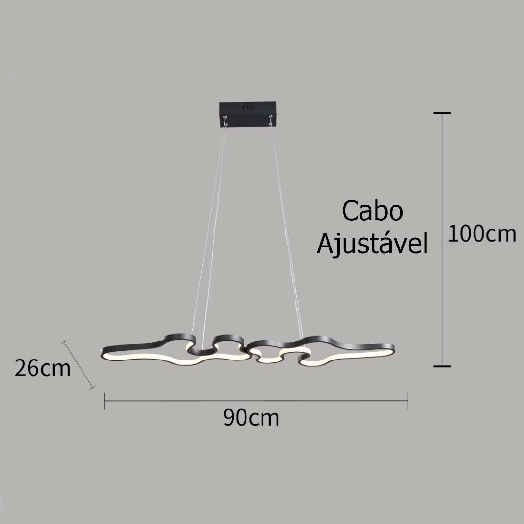 Lustre Pendente de Luxo Orgânico Essenza 90cm Conceito