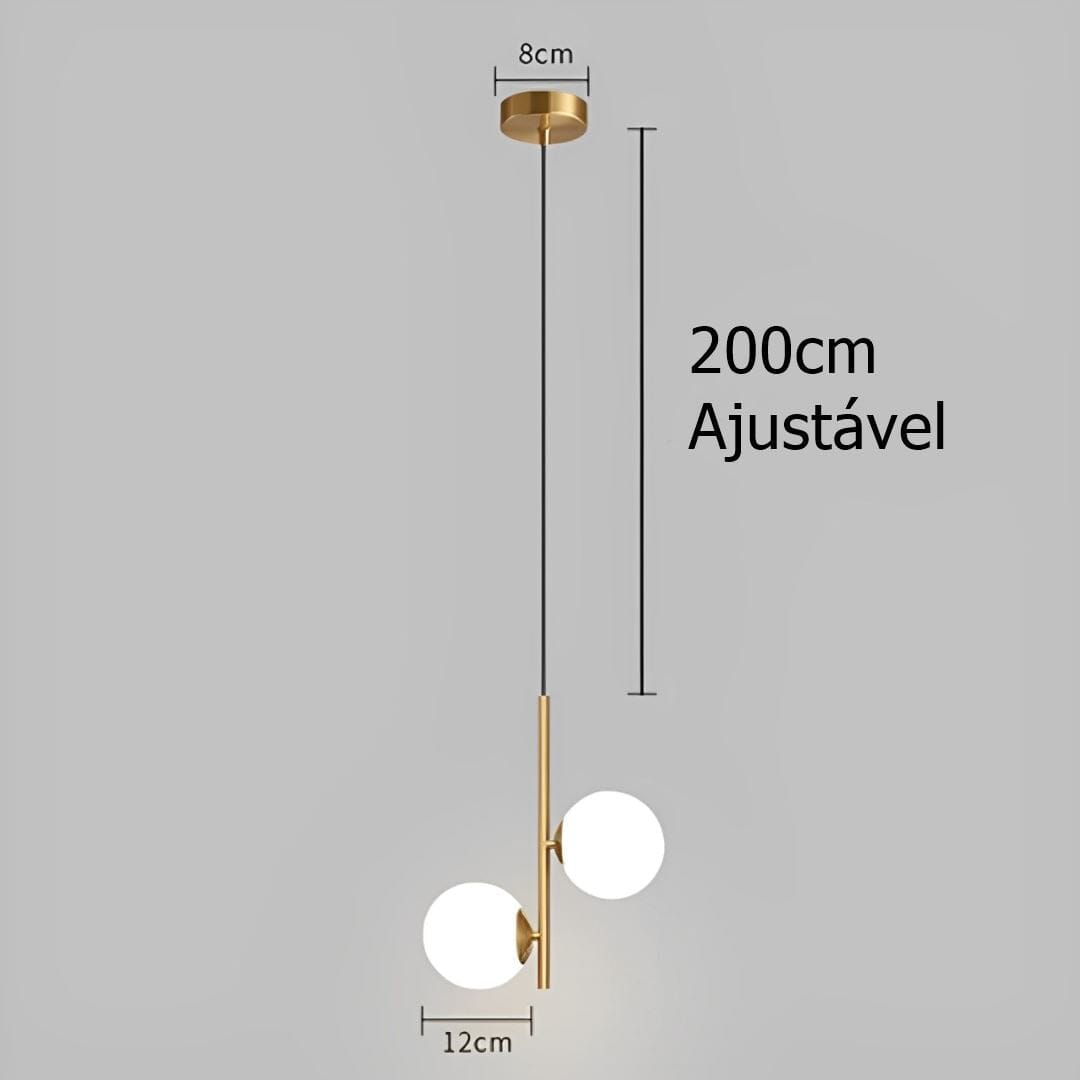 Lustre Pendente Duo Orbed Boll LED Pendente - 0031 YuDome
