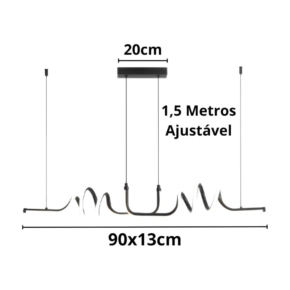 Lustre Pendente Minimalista Inari em Led 90cm Conceito