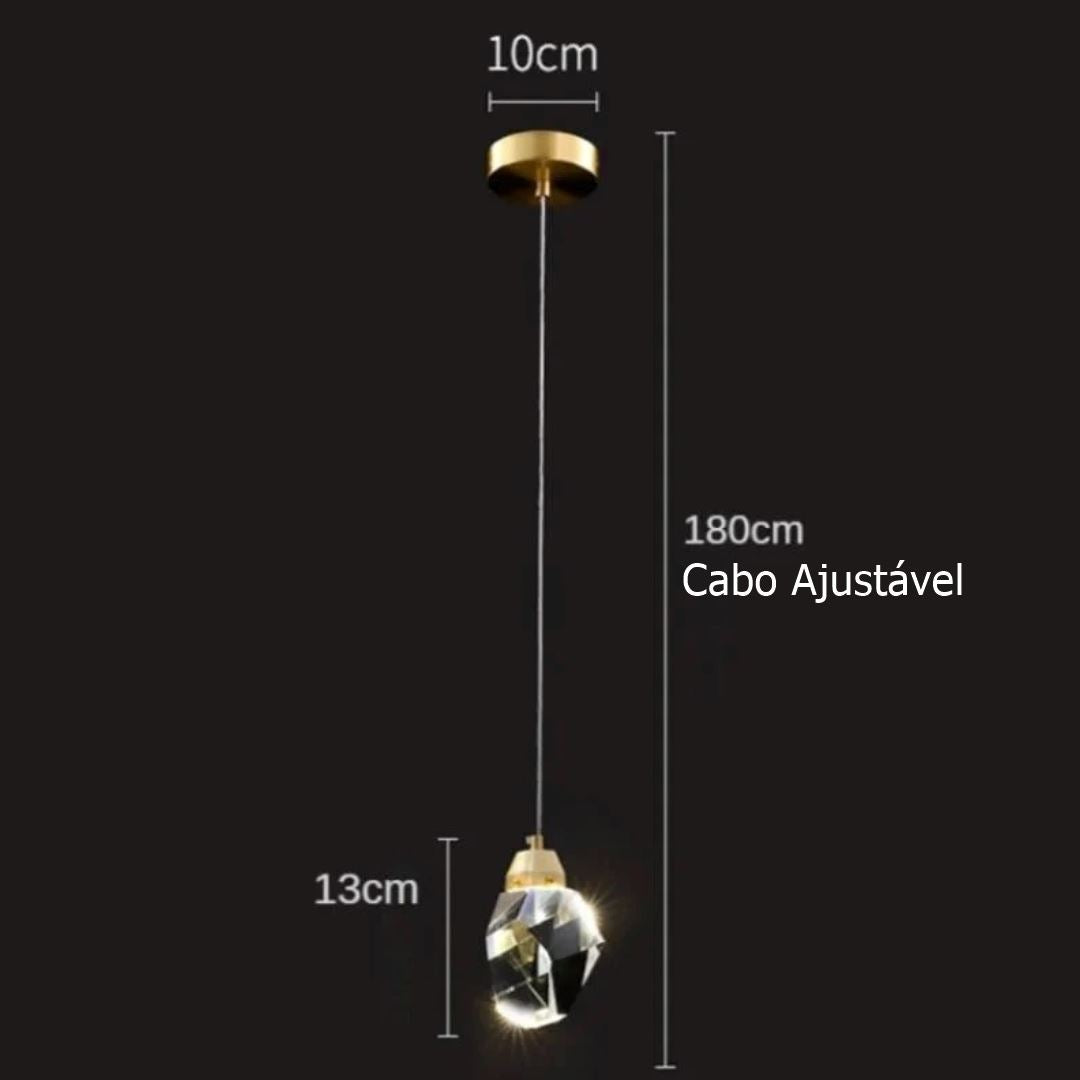 Lustre Pendente Pedra de Cristal luzes Conceito