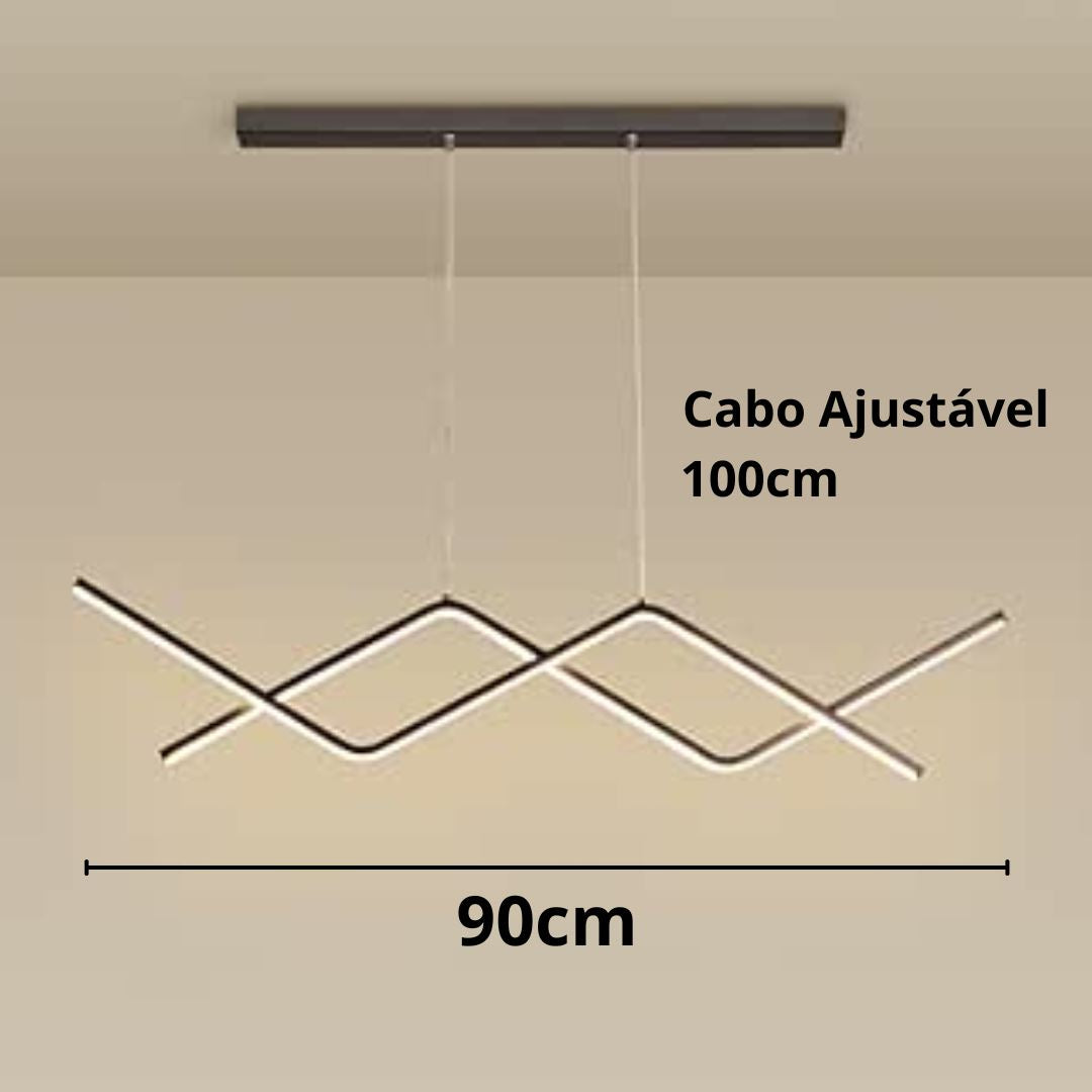 Lustre Pendente Wave Line II em Led Lustre - 0019 Conceito
