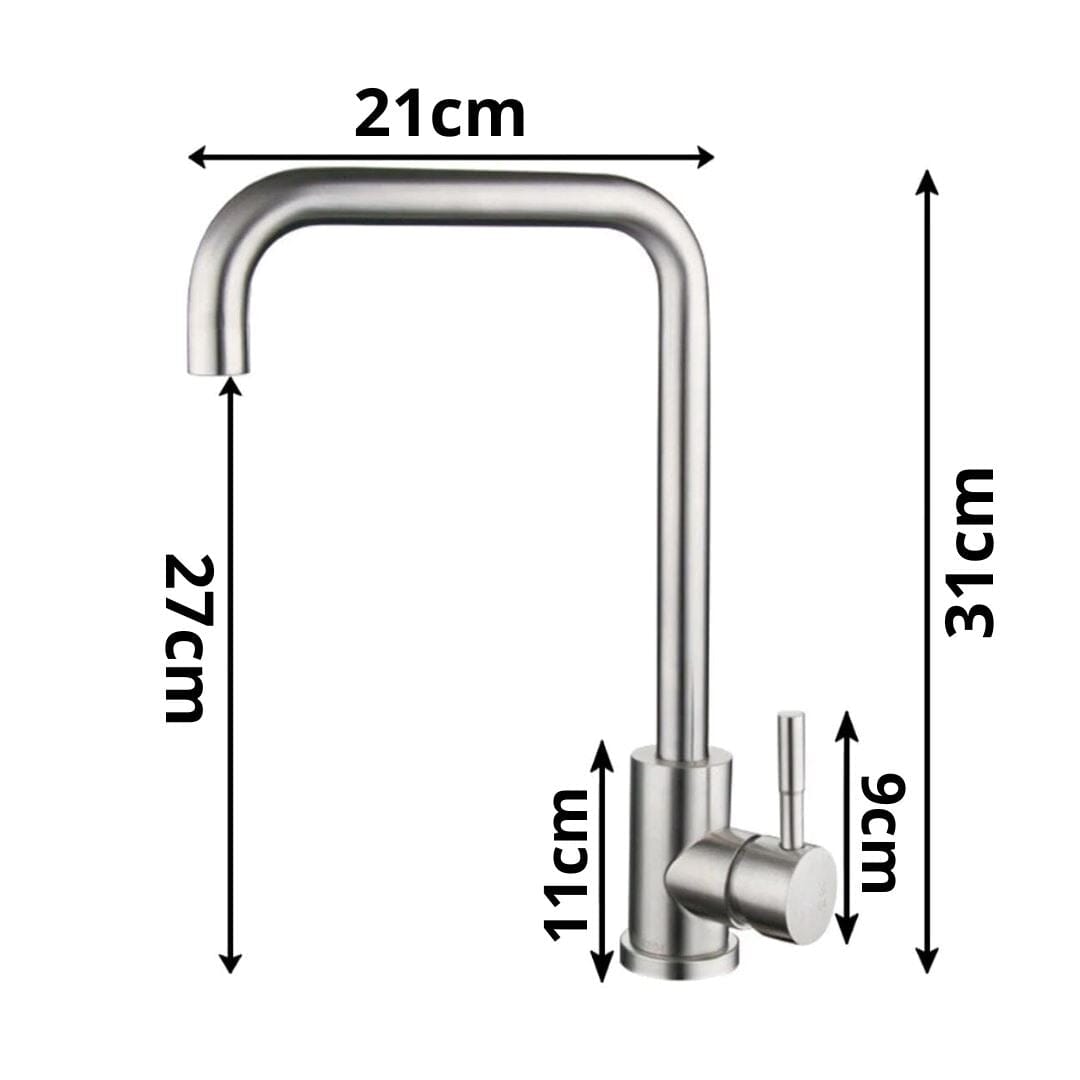 Torneira Square Line em Aço Inoxidável Cozinha - 0001 Conceito