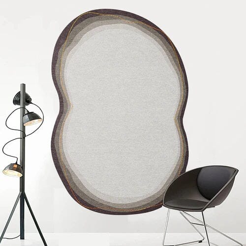 Tapete Orgânico Abstrato Irregular para Sala - Mixture Marrom tapete Conceito 80x120cm