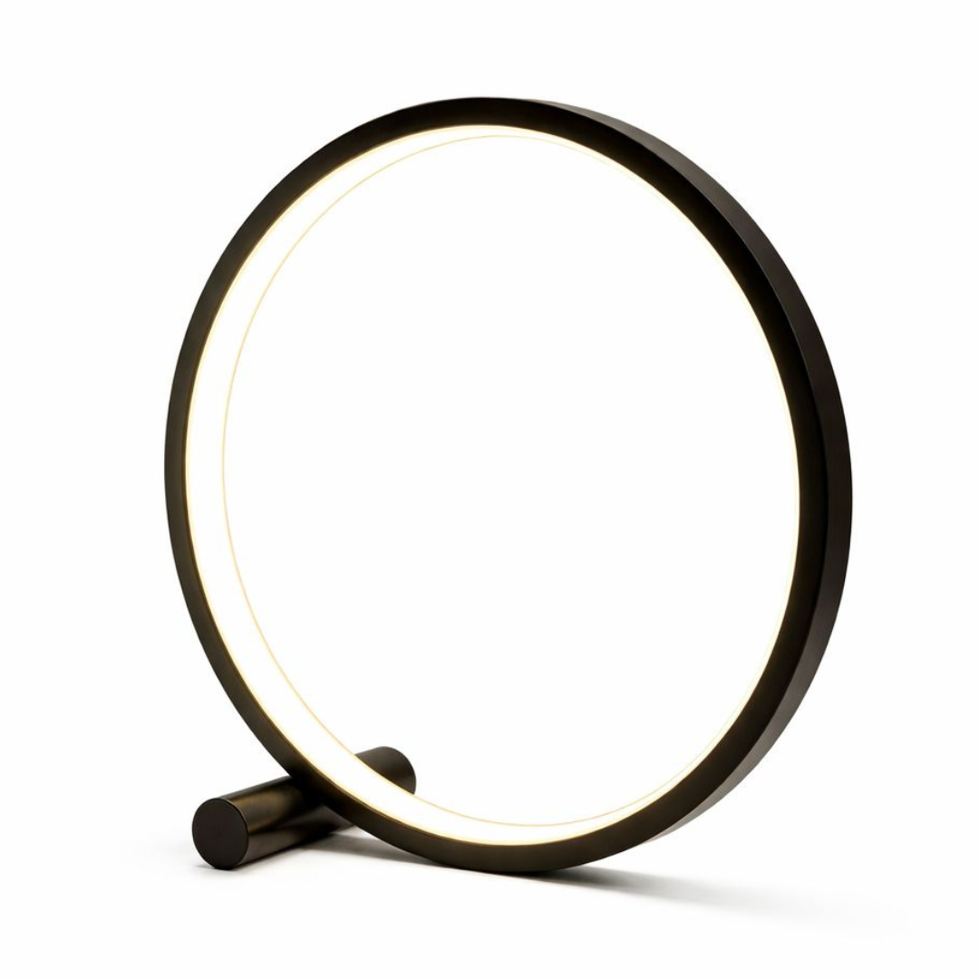 Luminária Minimalista de Mesa Circular Touch LED 25cm