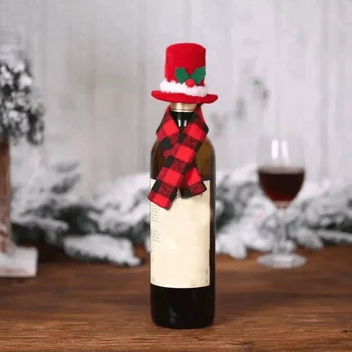 Capa Vinho e Champagne Enfeites de Natal a Mesa