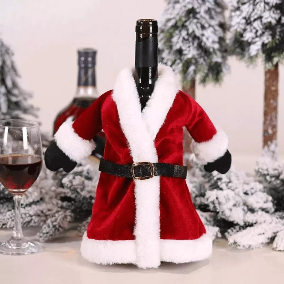 Capa Vinho e Champagne Enfeites de Natal a Mesa