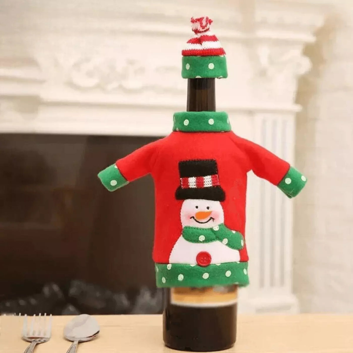 Capa Vinho e Champagne Enfeites de Natal a Mesa