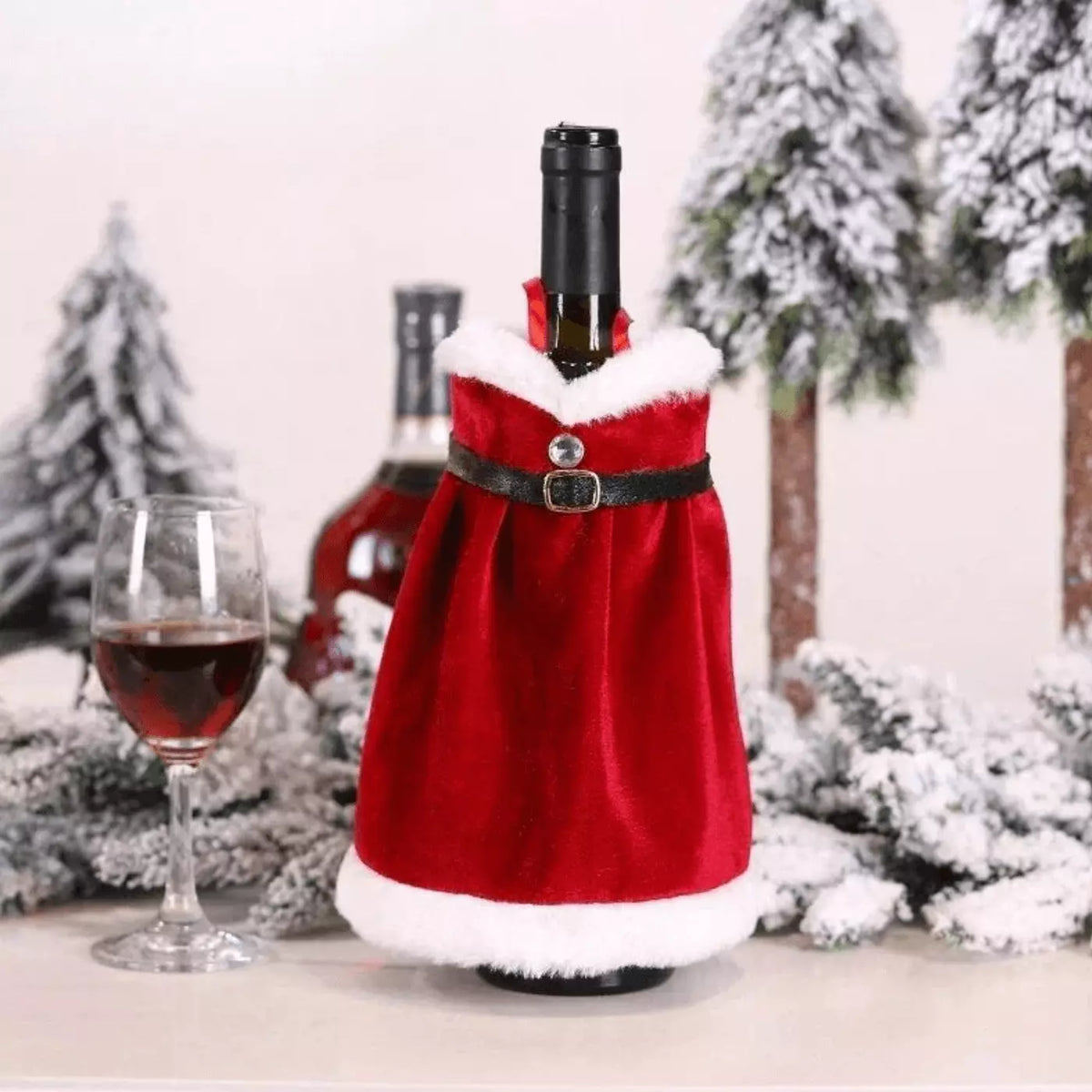 Capa Vinho e Champagne Enfeites de Natal a Mesa