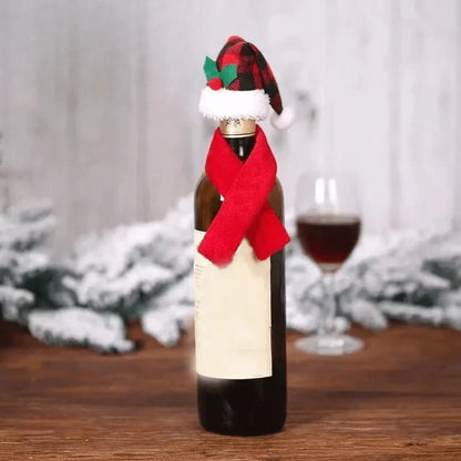 Capa Vinho e Champagne Enfeites de Natal a Mesa