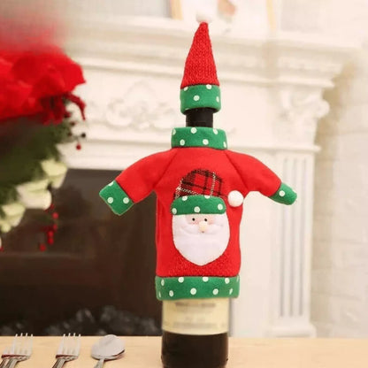 Capa Vinho e Champagne Enfeites de Natal a Mesa