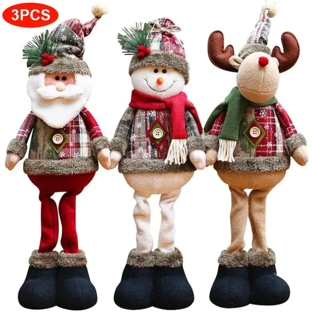 Boneco de Natal Papai Noel Boneco de Neve Alce de Natal