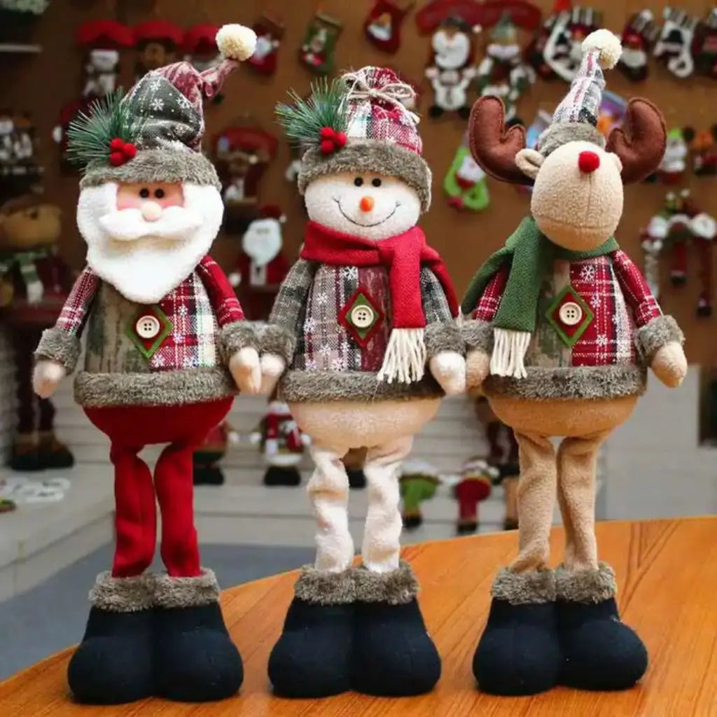 Boneco de Natal Papai Noel Boneco de Neve Alce de Natal