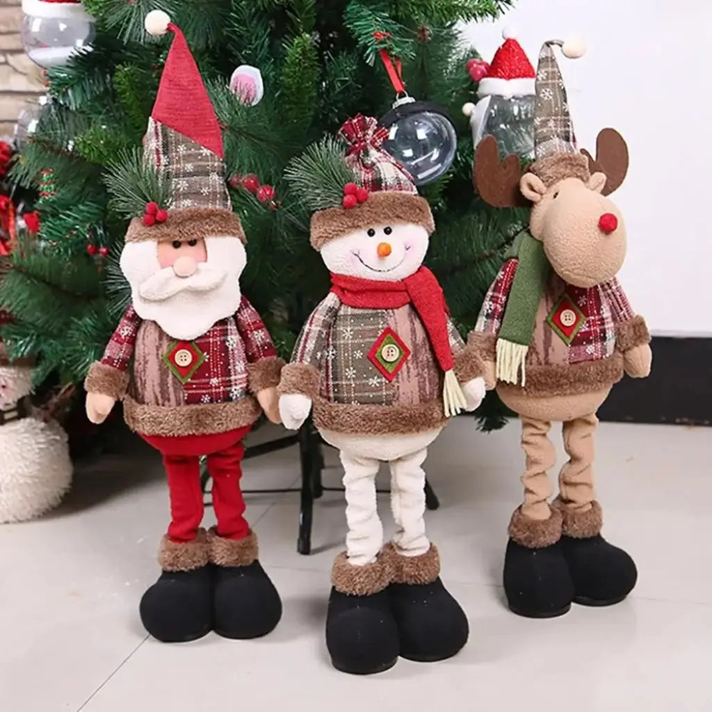 Boneco de Natal Papai Noel Boneco de Neve Alce de Natal