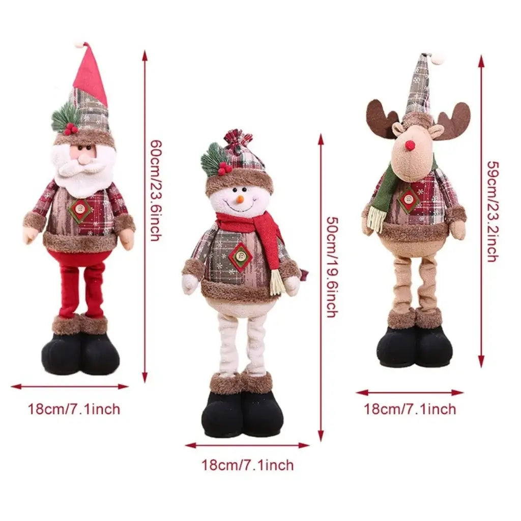 Boneco de Natal Papai Noel Boneco de Neve Alce de Natal