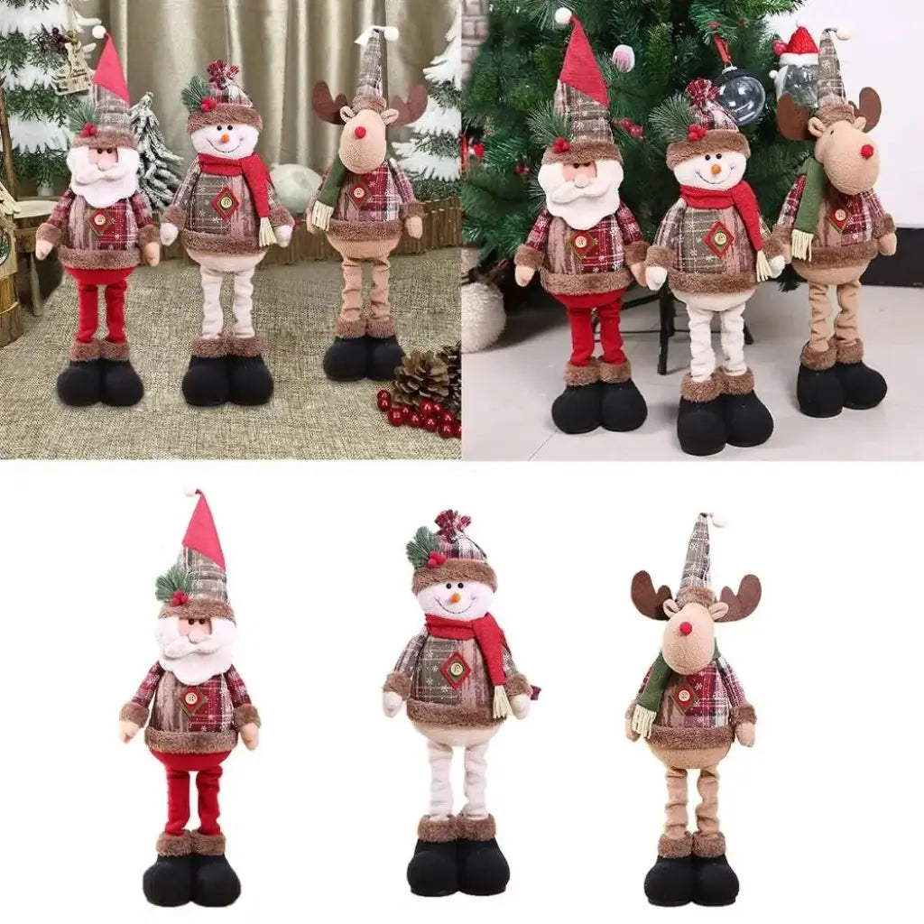 Boneco de Natal Papai Noel Boneco de Neve Alce de Natal
