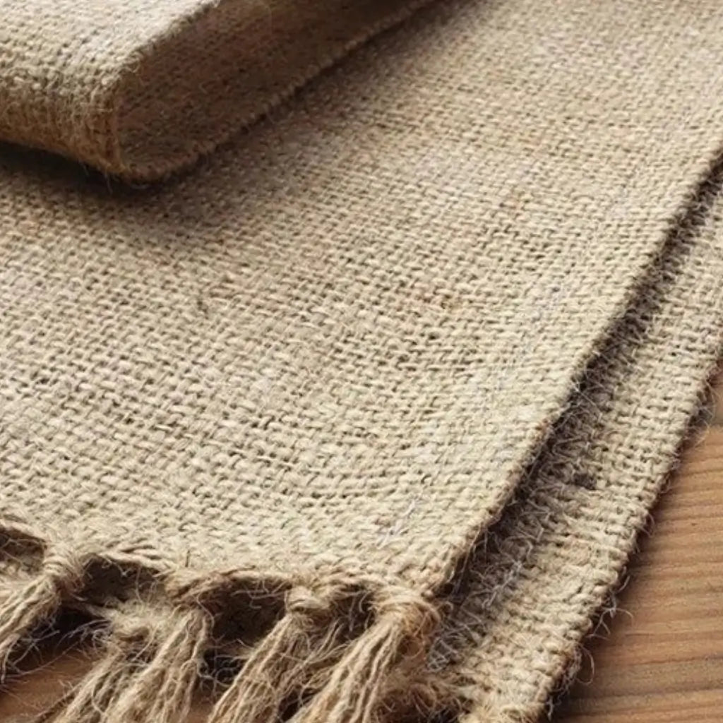 Caminho de Mesa Juta Natural com Borla Decoração Natal e Casamento