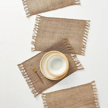 Caminho de Mesa Juta Natural com Borla Decoração Natal e Casamento
