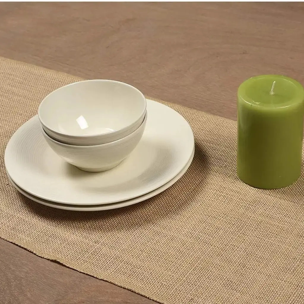 Caminho de Mesa Juta Natural com Borla Decoração Natal e Casamento