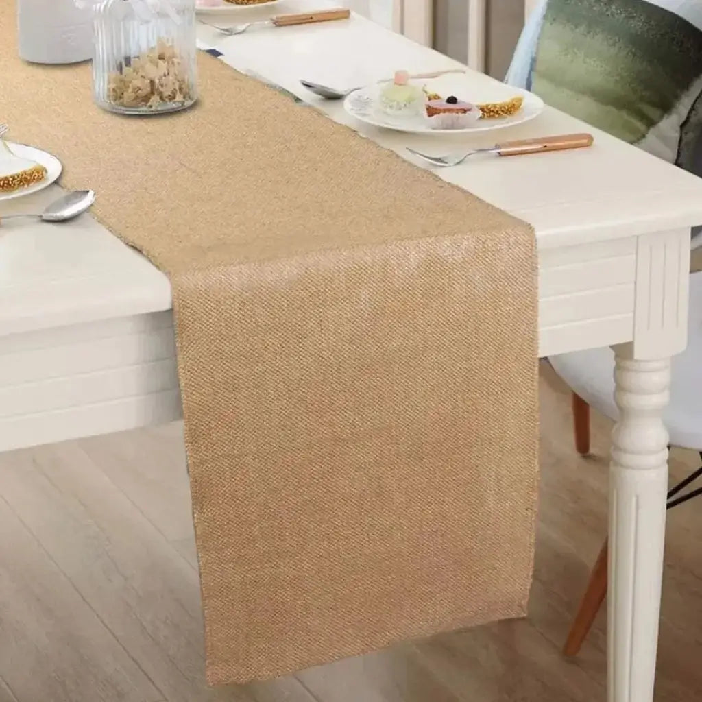 Caminho de Mesa Juta Natural com Borla Decoração Natal e Casamento