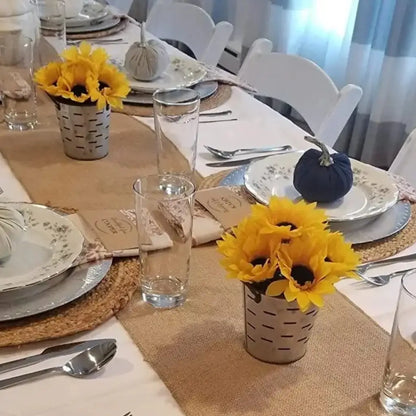 Caminho de Mesa Juta Natural com Borla Decoração Natal e Casamento