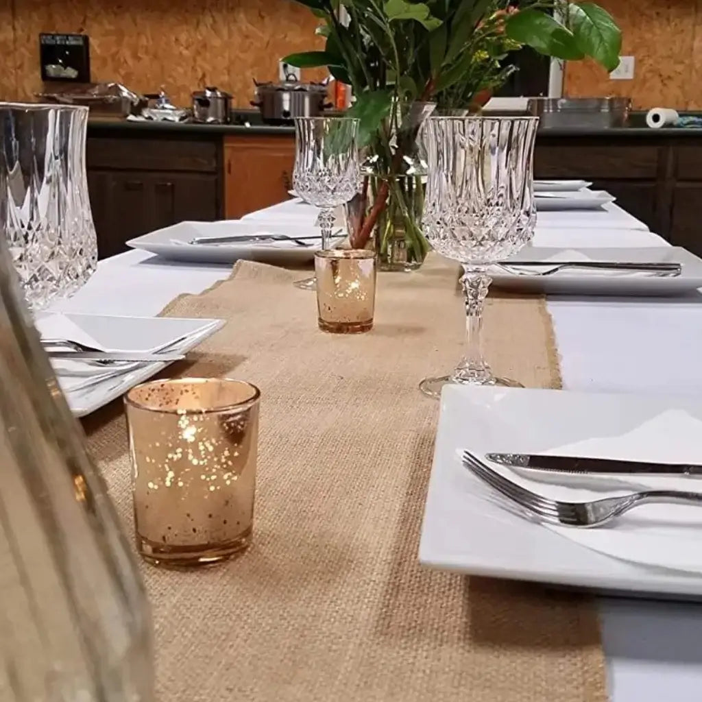 Caminho de Mesa Juta Natural com Borla Decoração Natal e Casamento