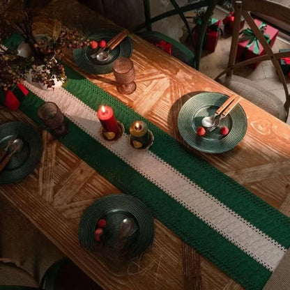 Caminho de Mesa Natal com Franja Trilho de Mesa Merry Christmas