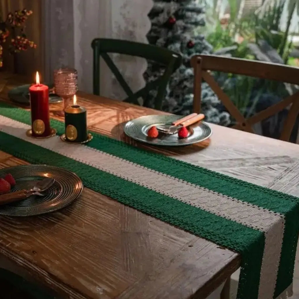 Caminho de Mesa Natal com Franja Trilho de Mesa Merry Christmas