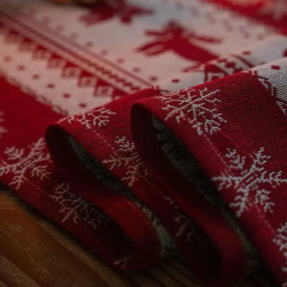 Caminho de Mesa Natalino Jacquard Red Trilho de Mesa Decoração Natal