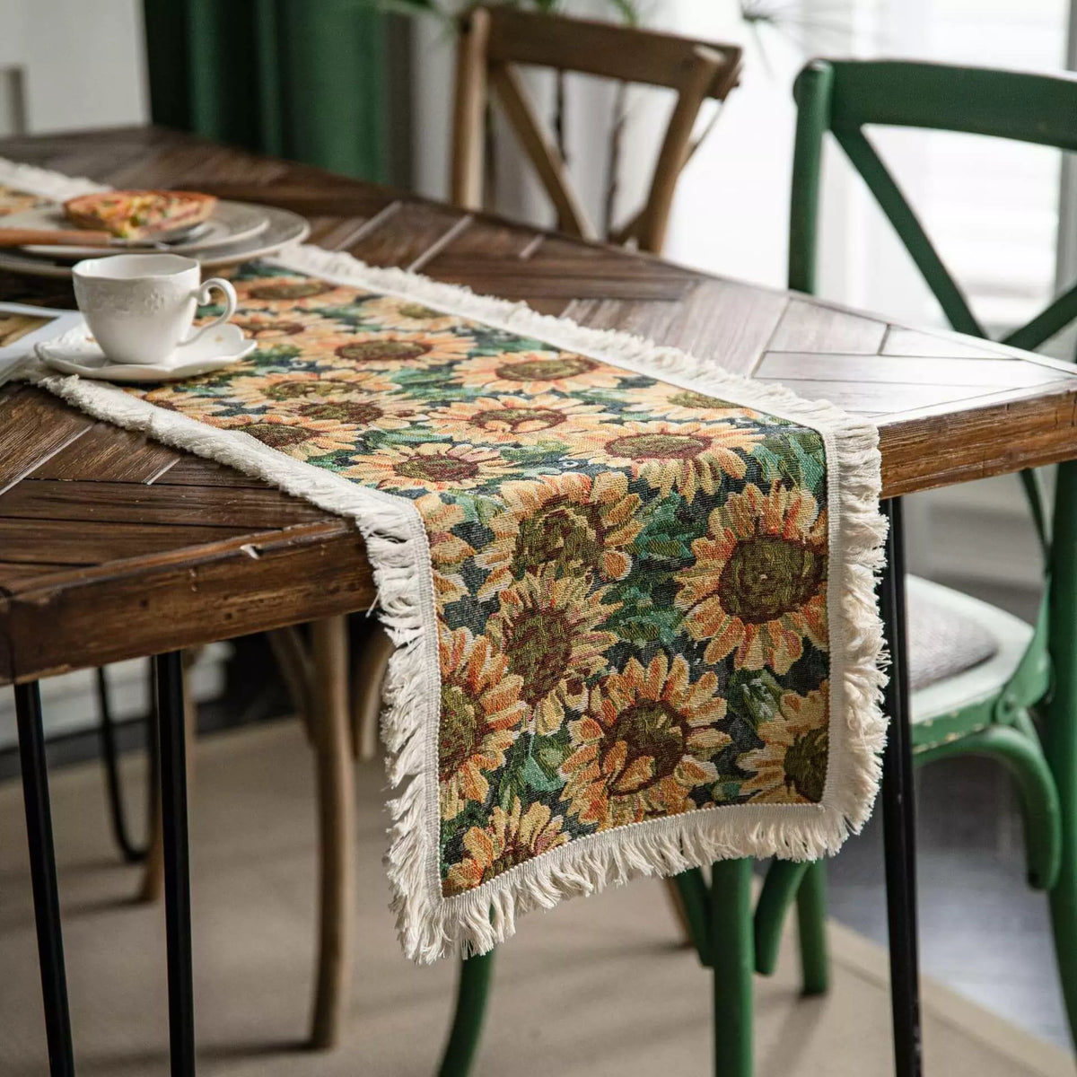 Caminho de Mesa com Franja Passadeira de Mesa Boêmio Imperiale