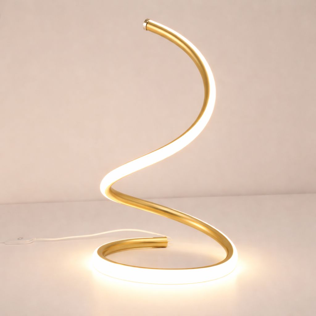 Luminária Abajur de Mesa Minimalista em Espiral