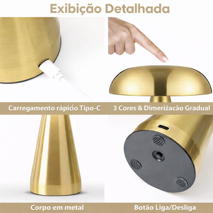 Luminária Touch de Mesa - Candeeiro e Abajur Mushroom