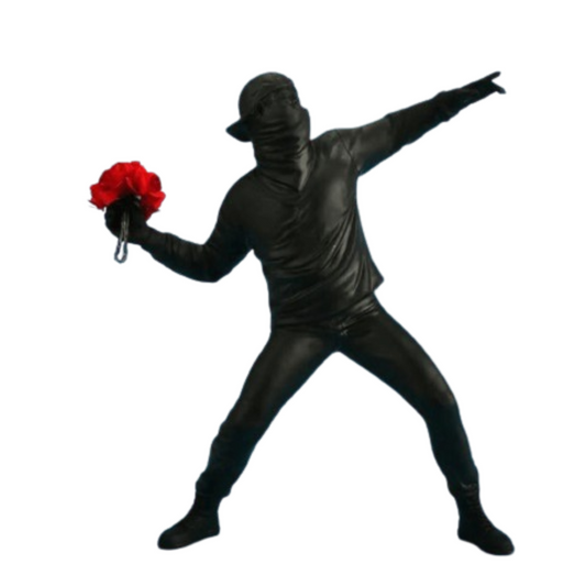 Escultura Criativa Banksy Atirador de Flores